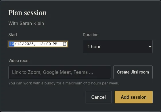 Plan a session